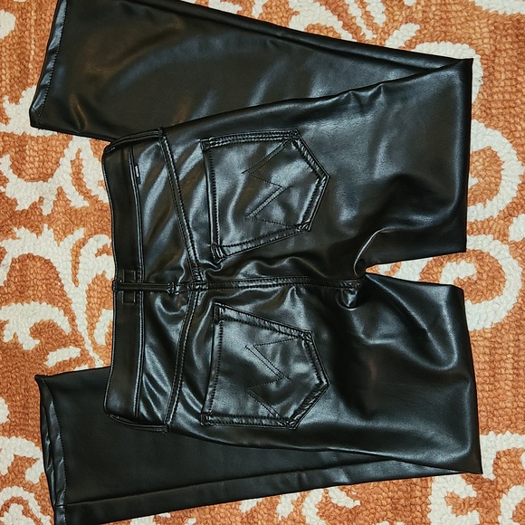 MOTHER -The Insider Ankle Faux Leather Jeans. size 25 - Picture 2 of 15